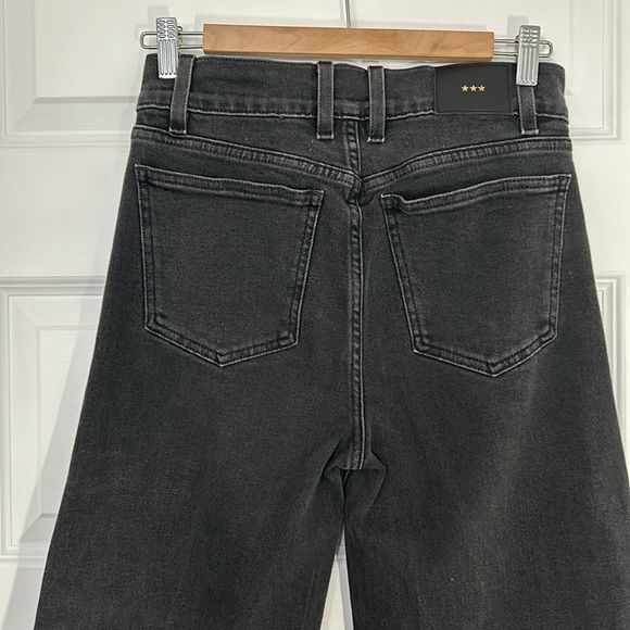 ICONS OBJECTS OF DEVOTION - REVOLVE wide bell crop denim black high waist 28 - Picture 9 of 13